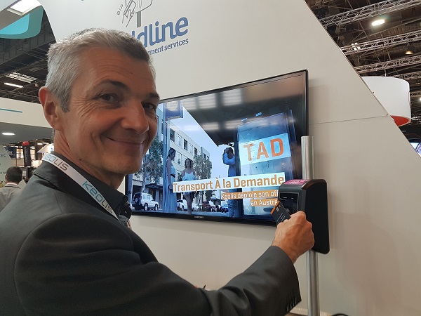 Laurent Verschelde, directeur de Keolis à Dijon, a présenté l'open payment dans les tram au salon sur les transports publics à Paris. ©CGM